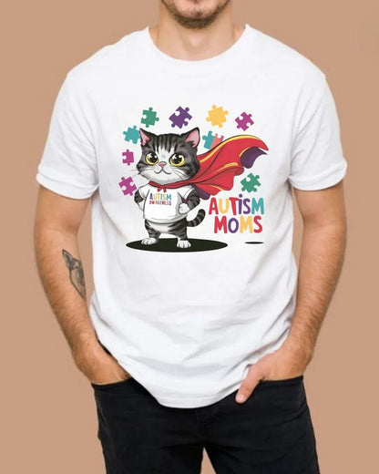 Autism Moms Dad Parents Autistic Awareness Cotton T-Shirt - Billien