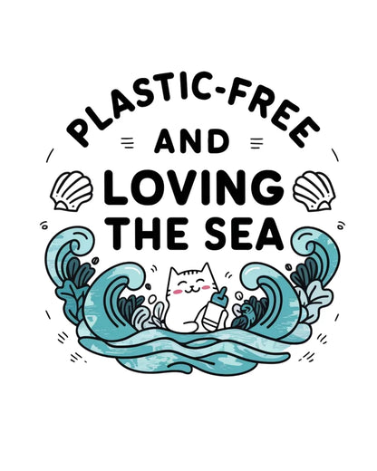 Plastic Free & Loving Sea Environmental Cotton T-Shirt - Billien