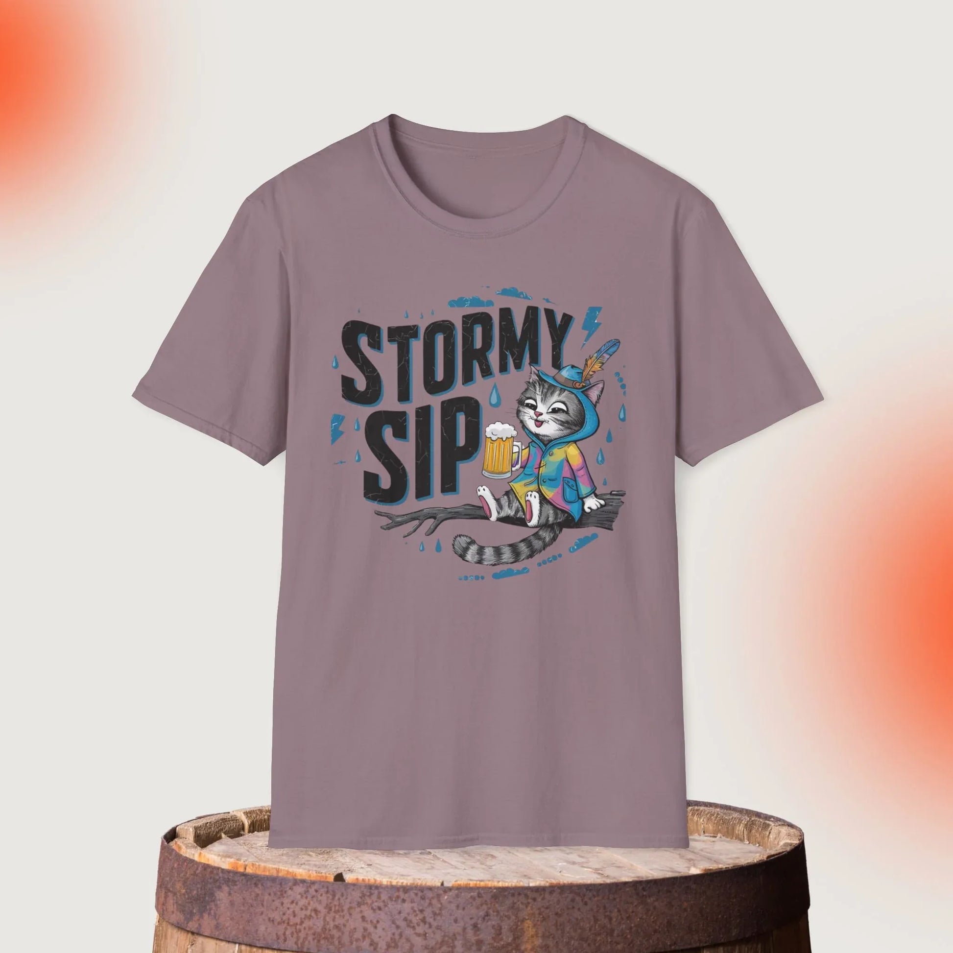 Stormy Sip Cotton Men Tshirt - Billien