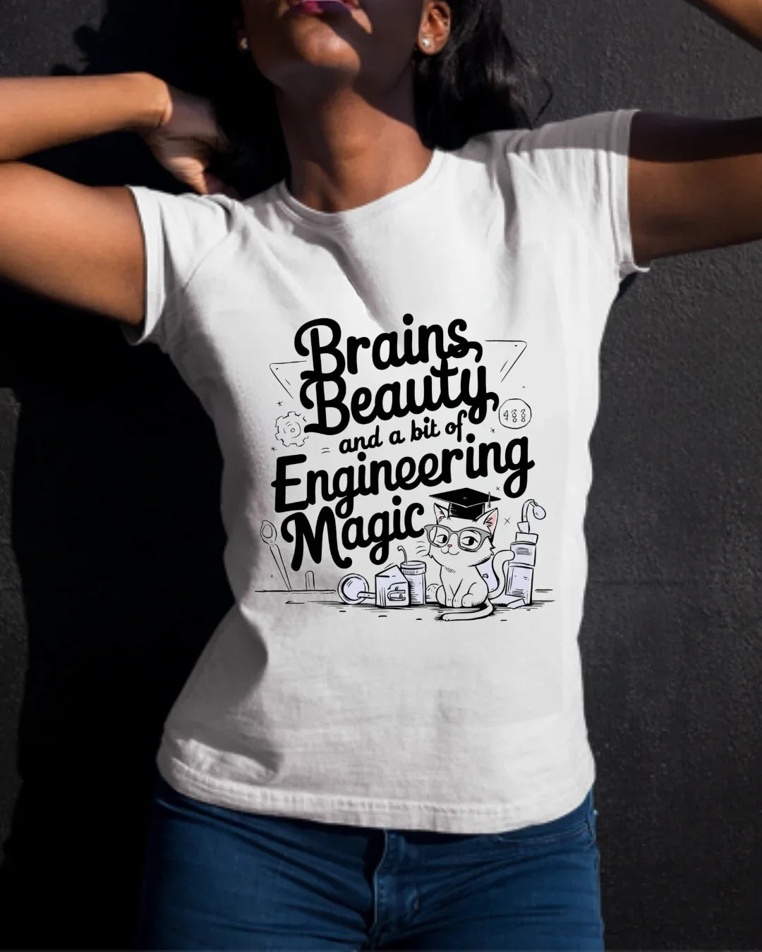 Brain Beauty & Bit of Engineering Magic Cotton T-Shirt - Billien