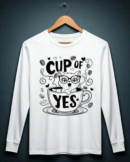 Cup Of Yes Cotton Long Sleeve Tshirt - Billien