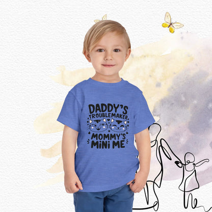 Daddy Little Troublemaker Toddler Cotton T-Shirts - Billien