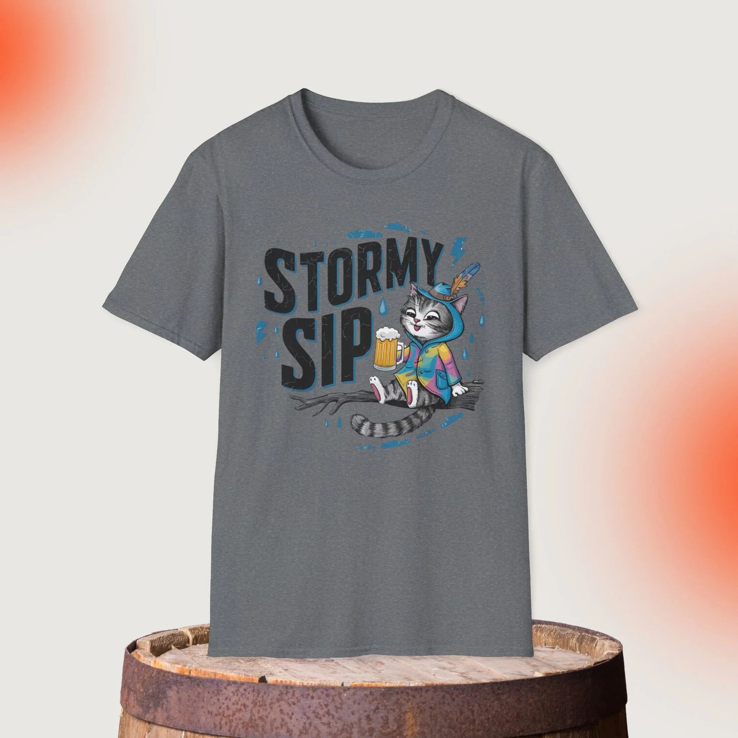 Stormy Sip Cotton Men Tshirt - Billien