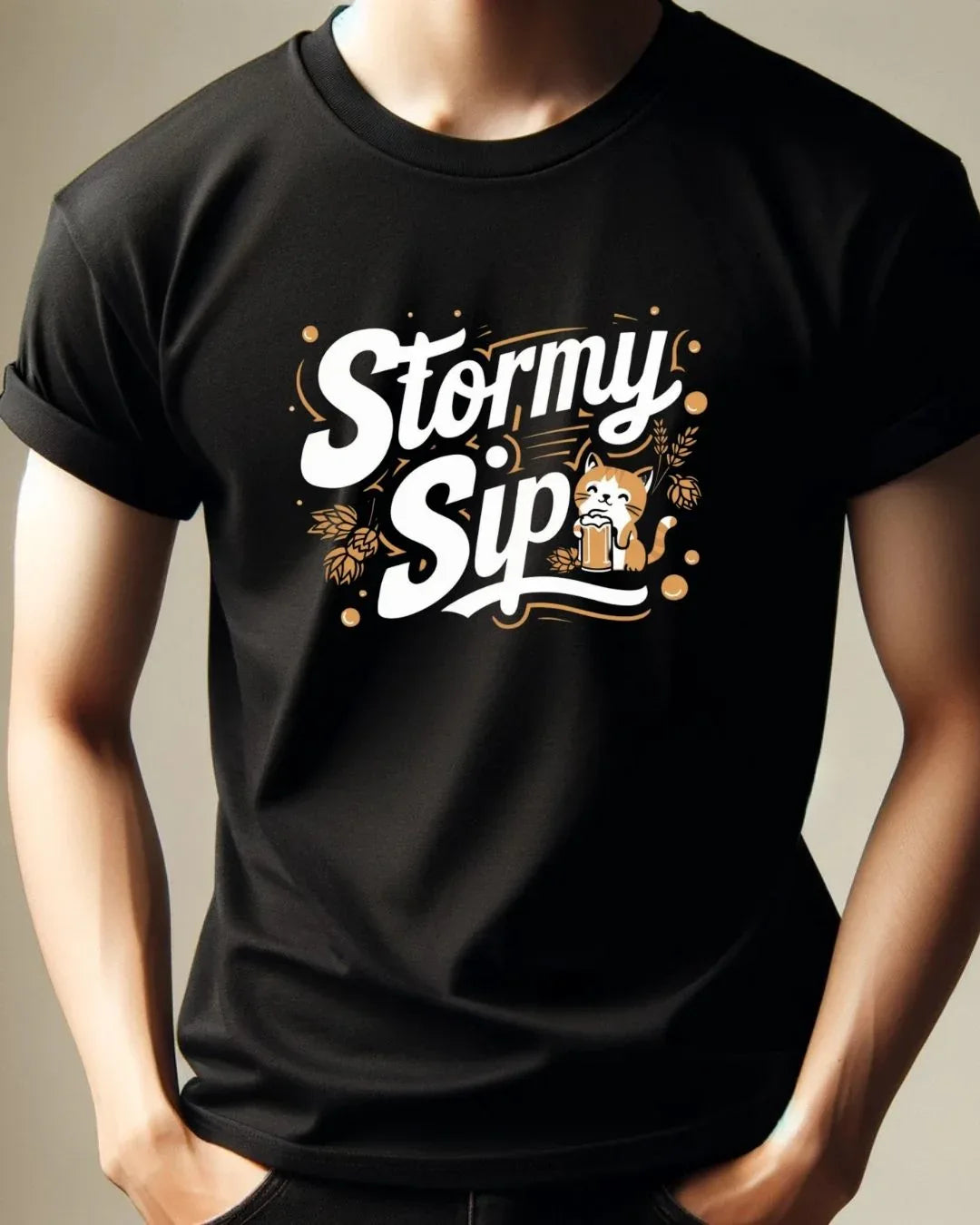 Stormy Sip Cotton Tshirt - Billien