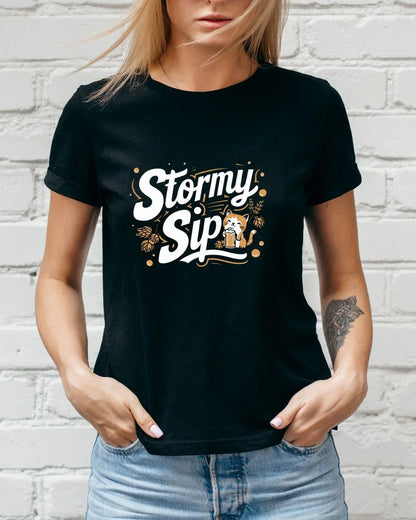 Stormy Sip Cotton Tshirt - Billien