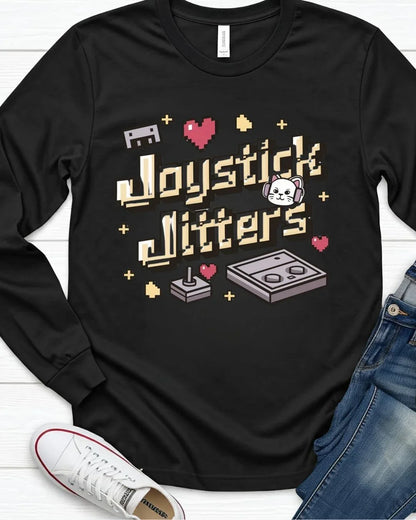 Joystick Jitters Vintage Retro Video Games Cotton Long Sleeve Tshirt - Billien