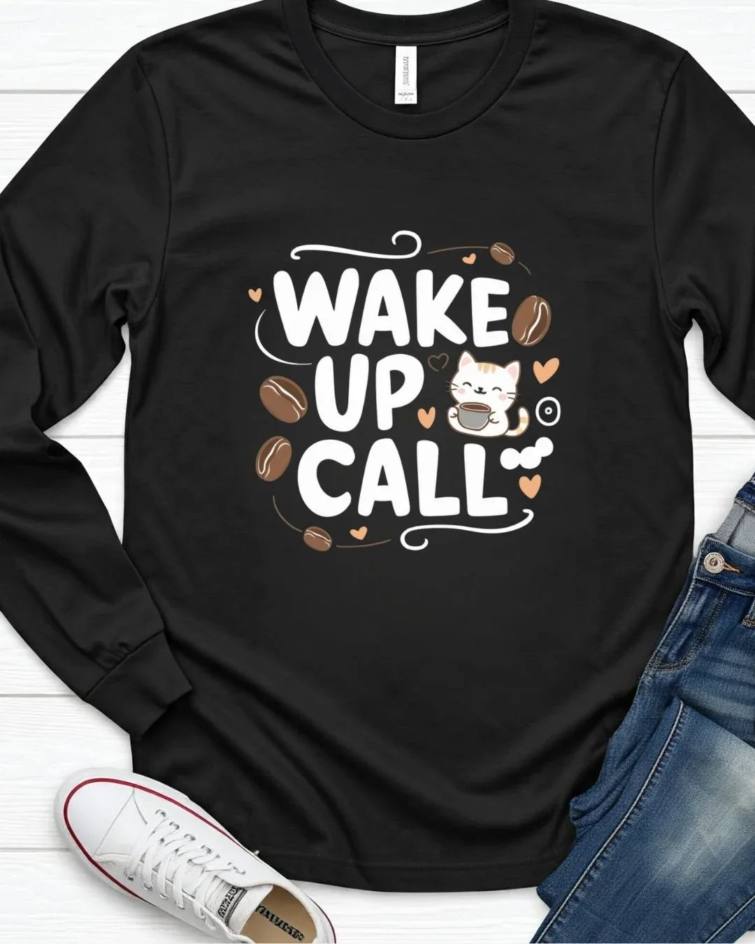 Wake Up Call Cotton Long Sleeve Tshirt - Billien