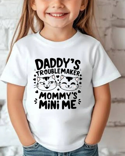 Daddy Little Troublemaker Toddler Cotton T-Shirts - Billien