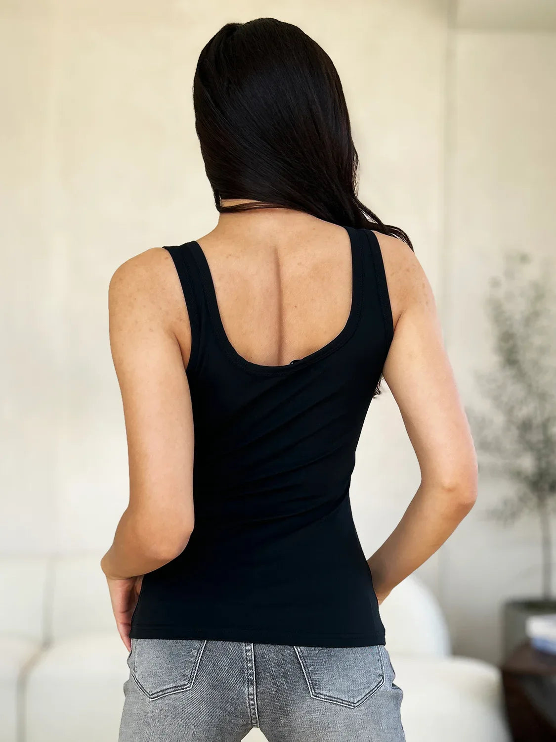 Square Neck Wide Strap Tank - Billien