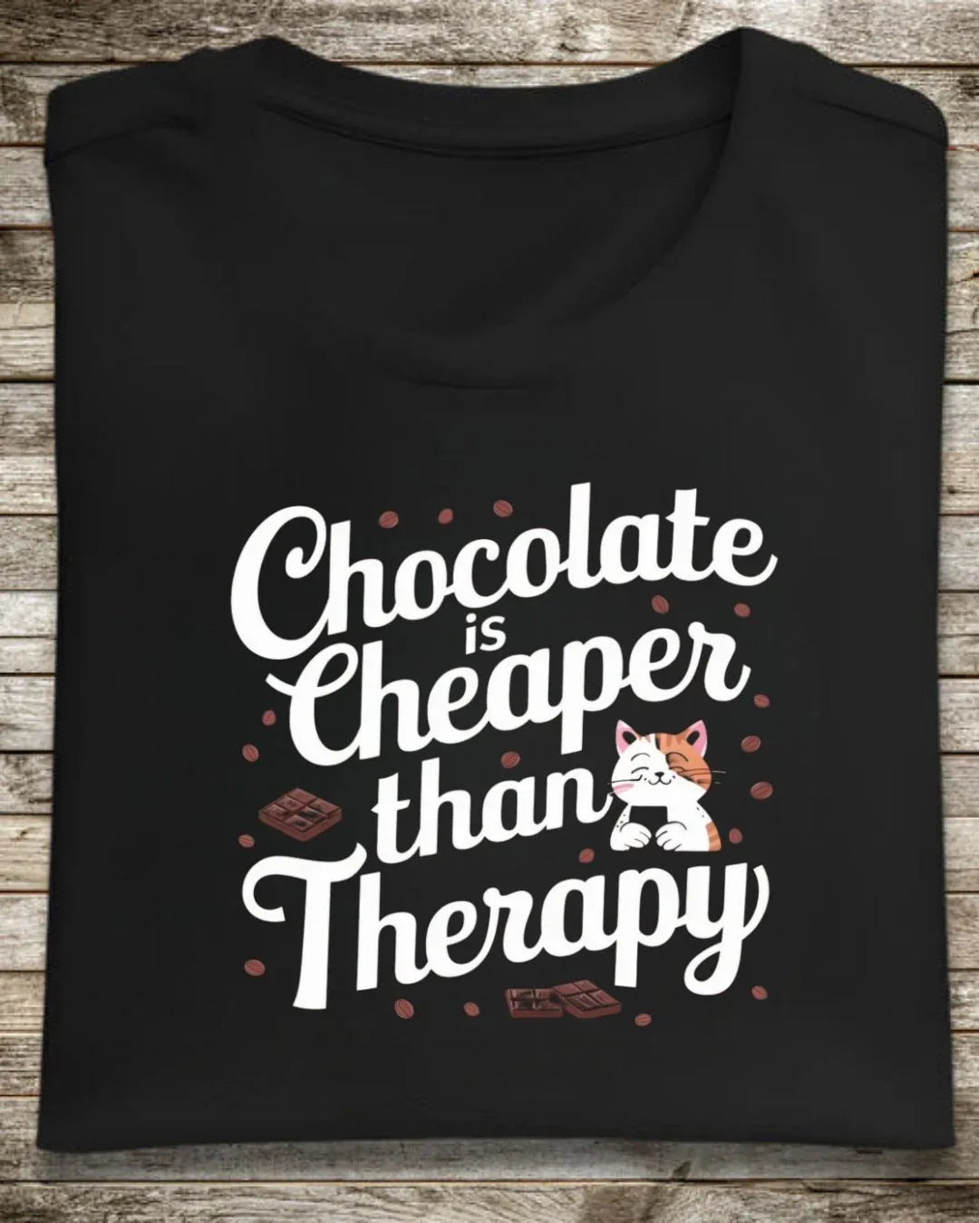 Chocolate Is Cheaper Than Therapy Cotton Tshirt - Billien