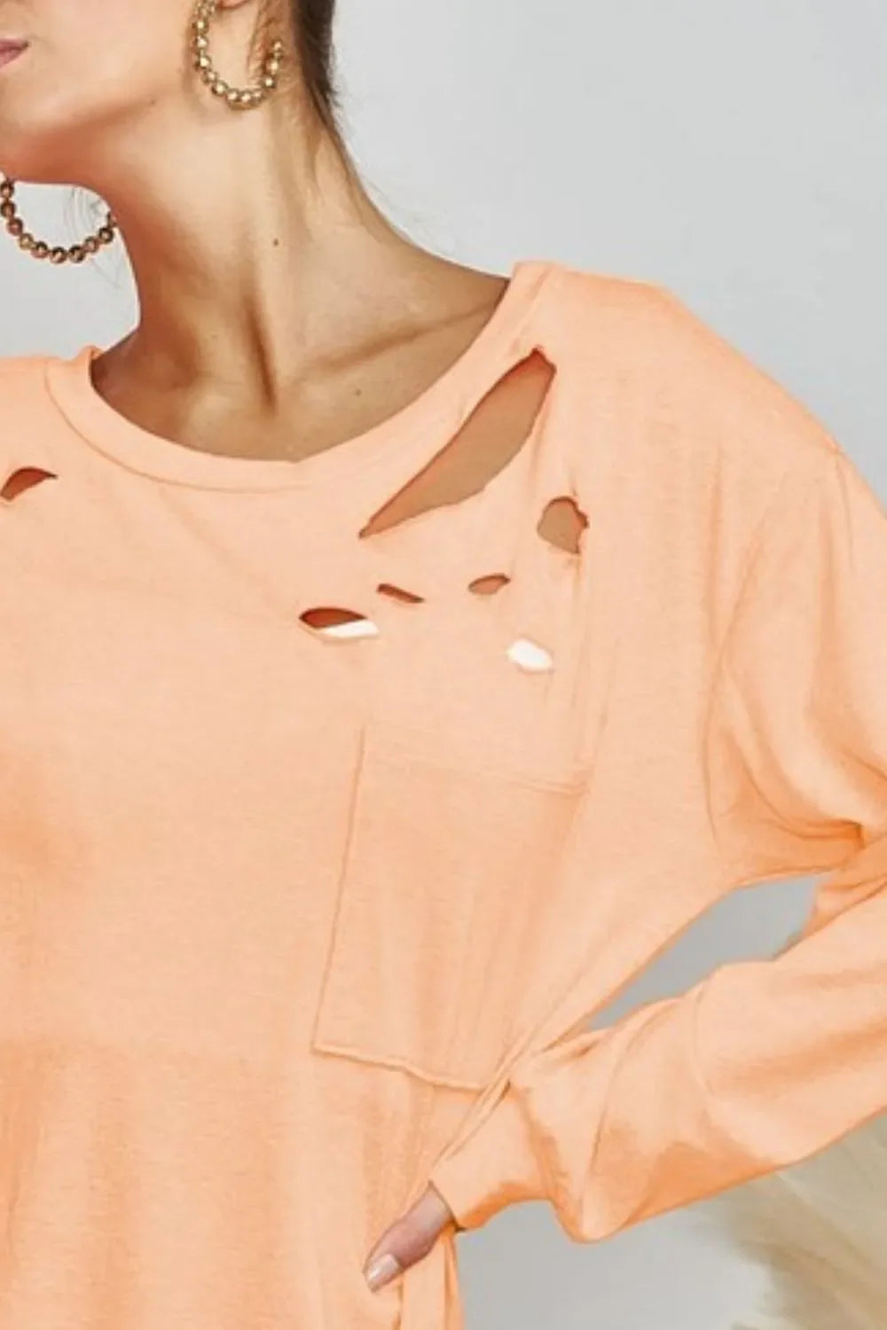 Triblend with Laser Cut Detailed T-Shirt - Billien