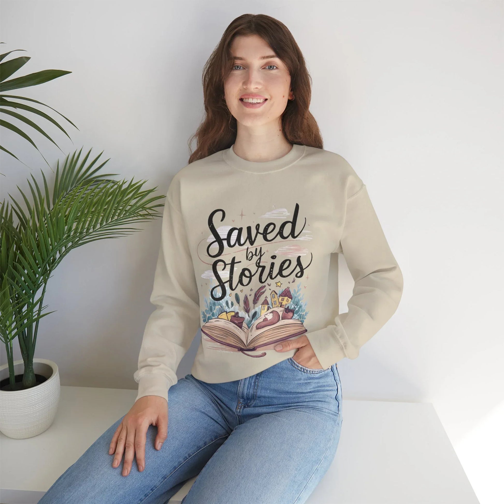 Saved By Stories Ultra Cotton Crewneck Sweatshirt - Billien