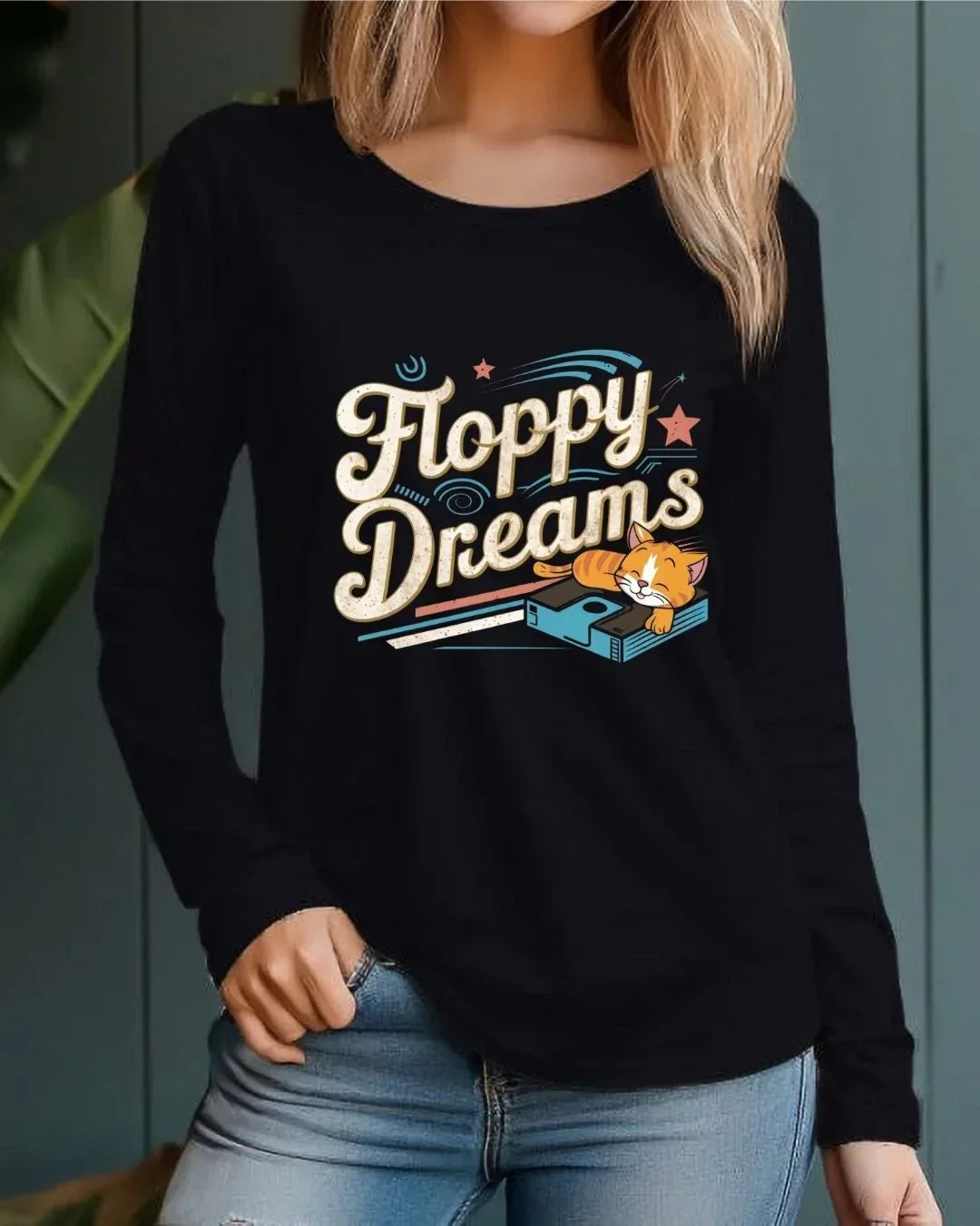 Floppy Dream Vintage Retro Video Games Cotton Long Sleeve Tshirt - Billien
