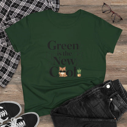 Green Is The New Cool Women Cotton Tshirt - Billien