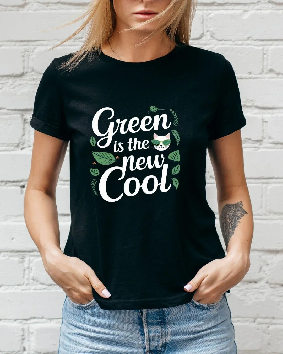 Green Is The New Cool Cotton Tshirts - Billien
