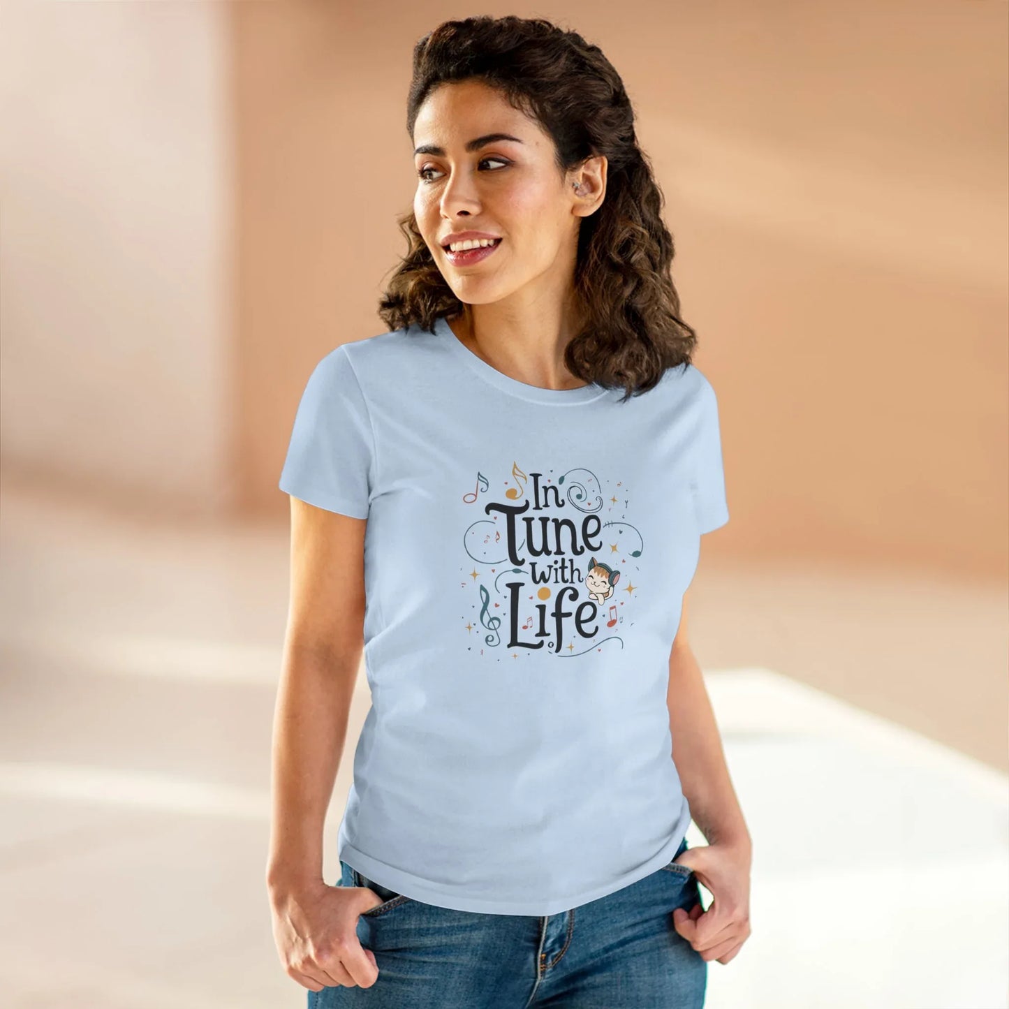 In Tune With Life Women Cotton Tshirt - Billien