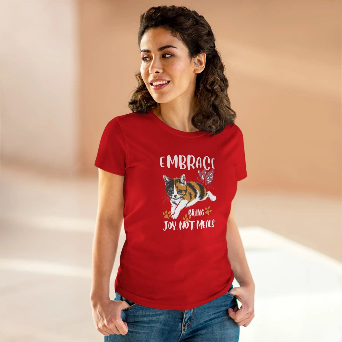 Embrace Bring Joy Not Meal Women Cotton Tshirt - Billien