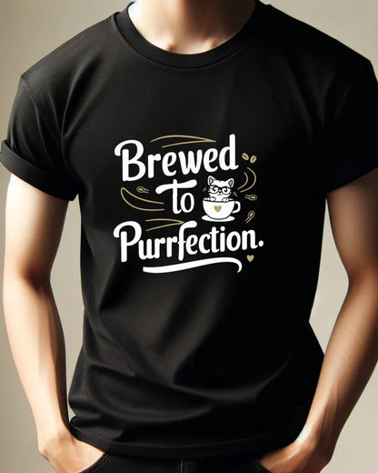 Brewed To Purrfection Cotton Tee - Billien