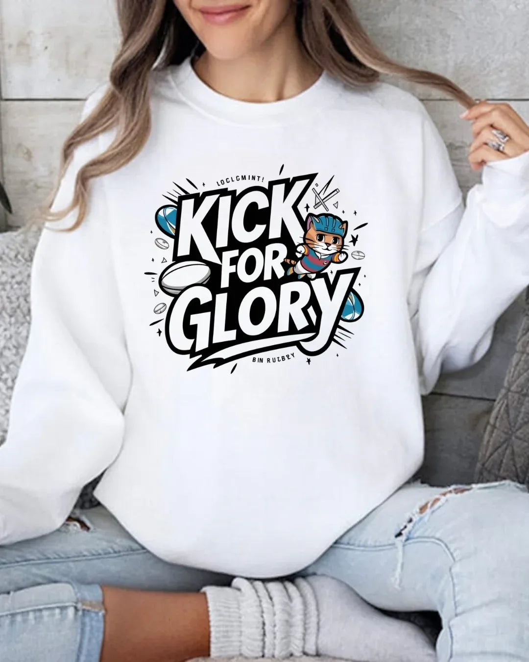 Kick For Glory Heavy Unisex Cotton Crewneck Sweatshirt - Billien