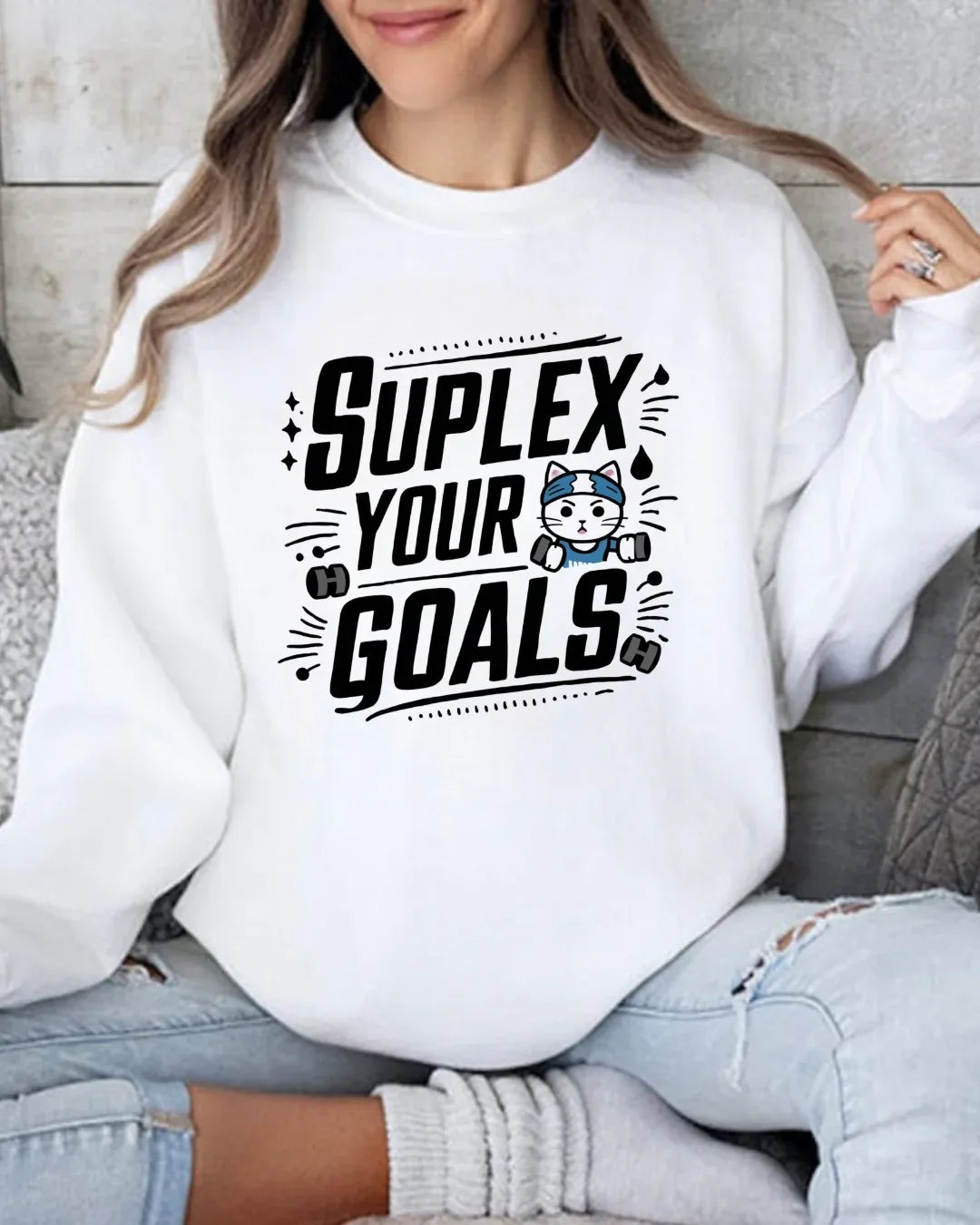 Suplex Your Goals Ultra Cotton Crewneck Sweatshirt - Billien