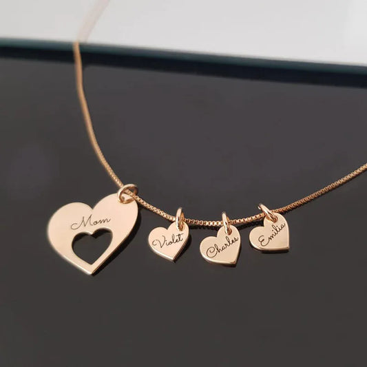 Love heart with customizable name design light luxury style necklace - Billien