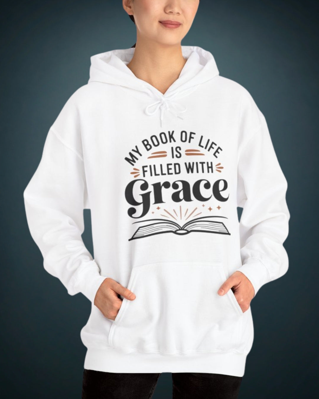 My Book Of Life Filled With Grace Cotton Hoodie