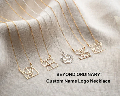 Customized Intertwined Initial Name Necklace - Billien