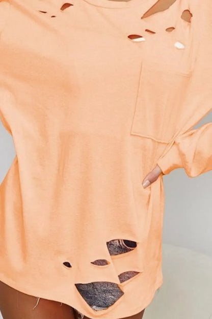 Triblend with Laser Cut Detailed T-Shirt - Billien