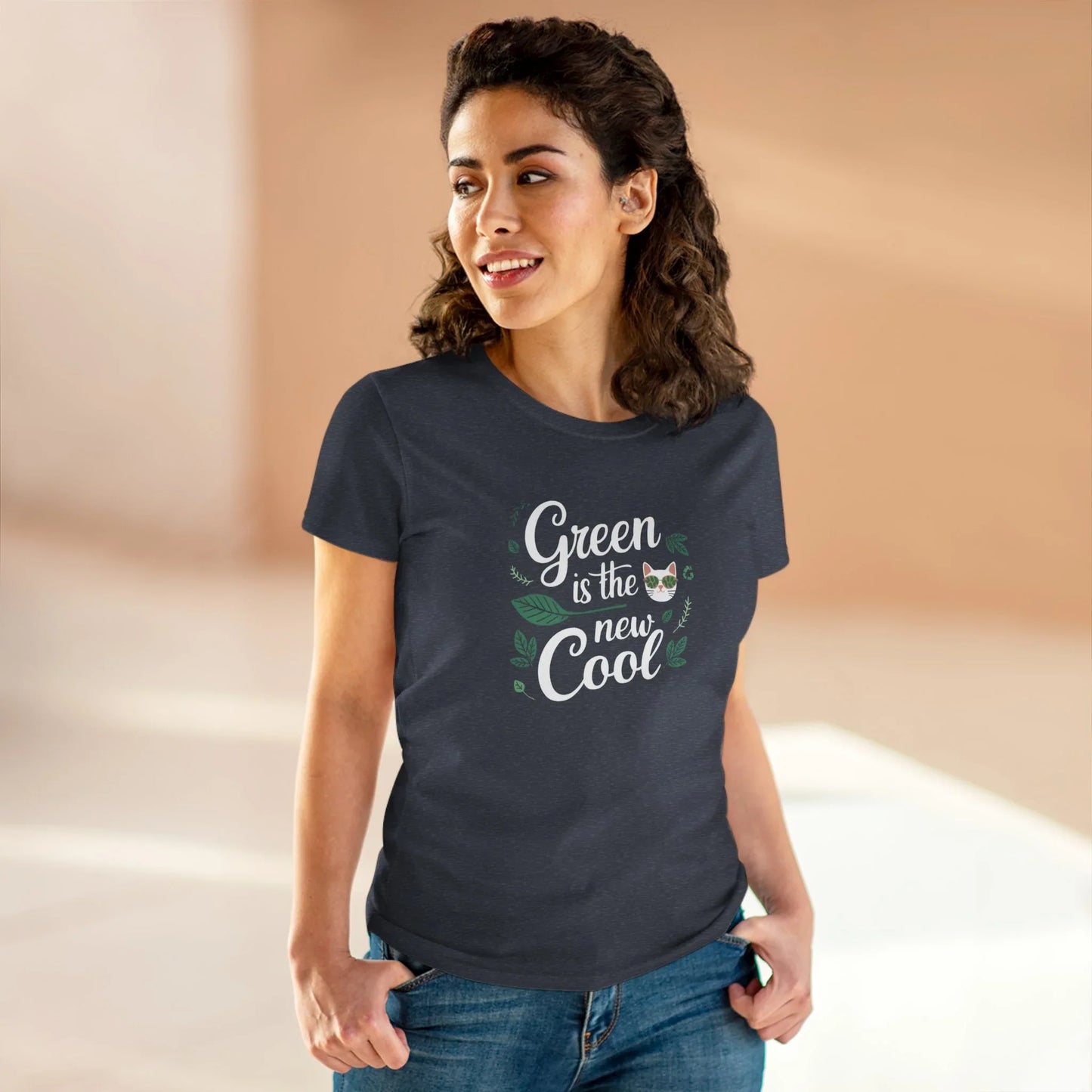 Green Is The New Cool Cotton Women Tshirt - Billien
