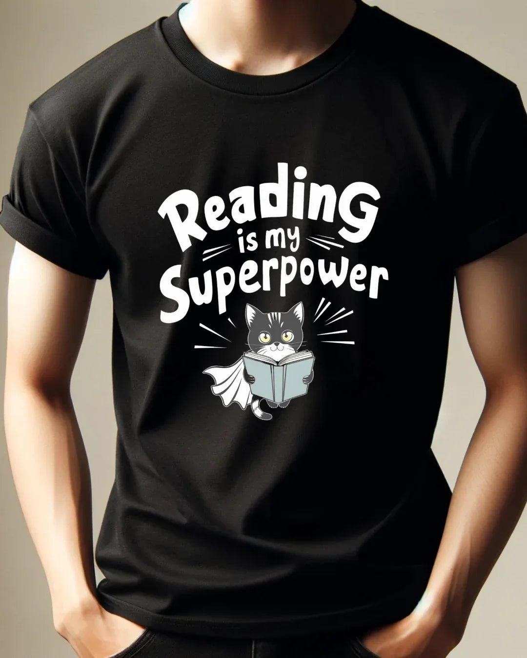 Reading Is My Superpower Booklover Cotton Tshirts - Billien