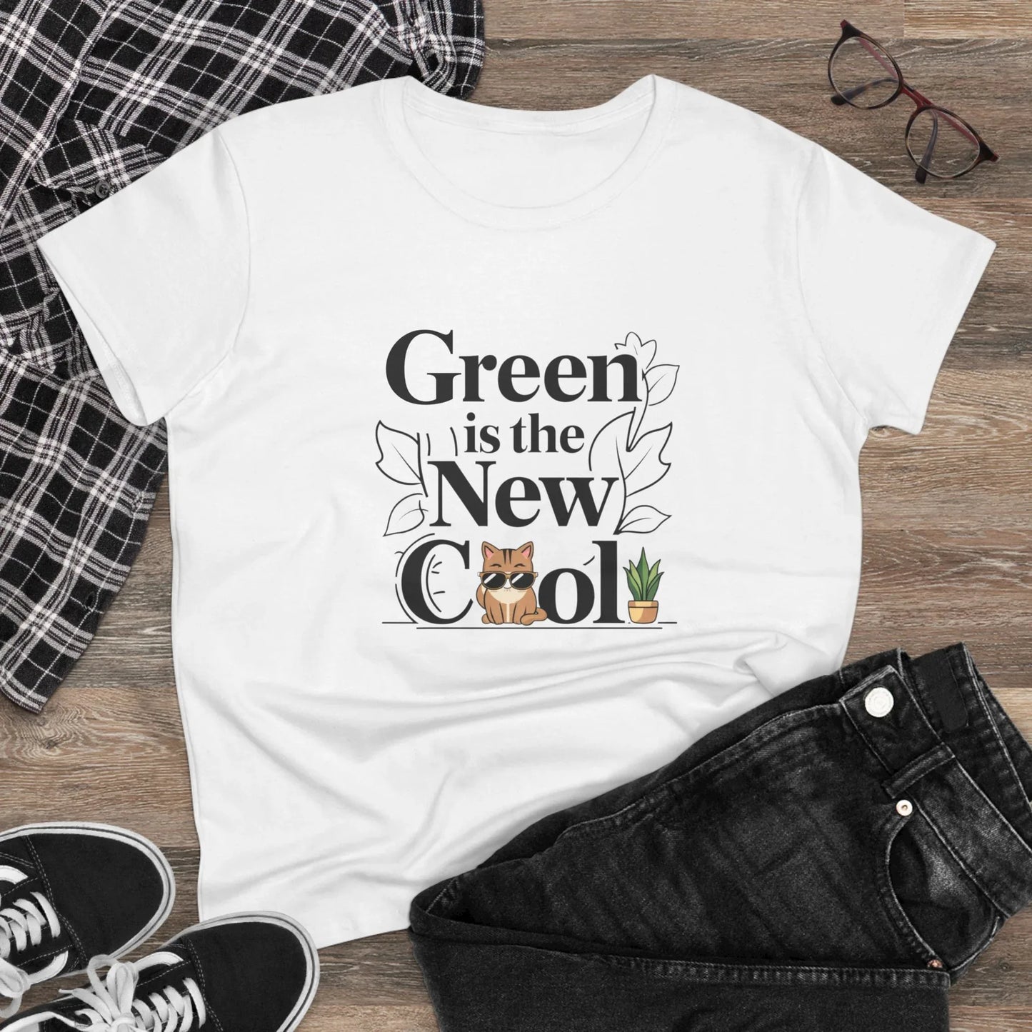 Green Is The New Cool Women Cotton Tshirt - Billien