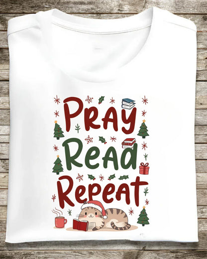 Pray Read Repeat Cotton Tshirts - Billien