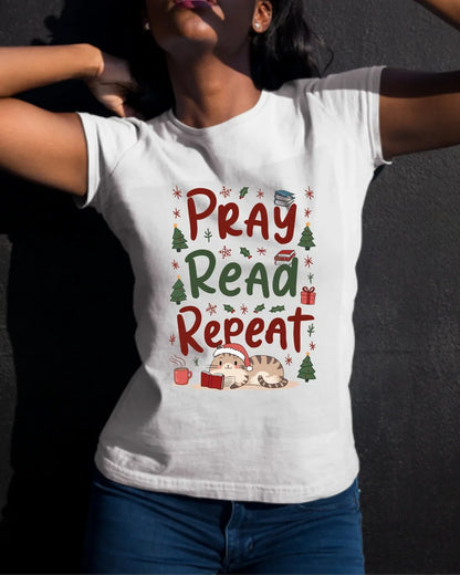Pray Read Repeat Cotton Tshirts - Billien