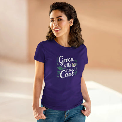 Green Is The New Cool Cotton Women Tshirt - Billien