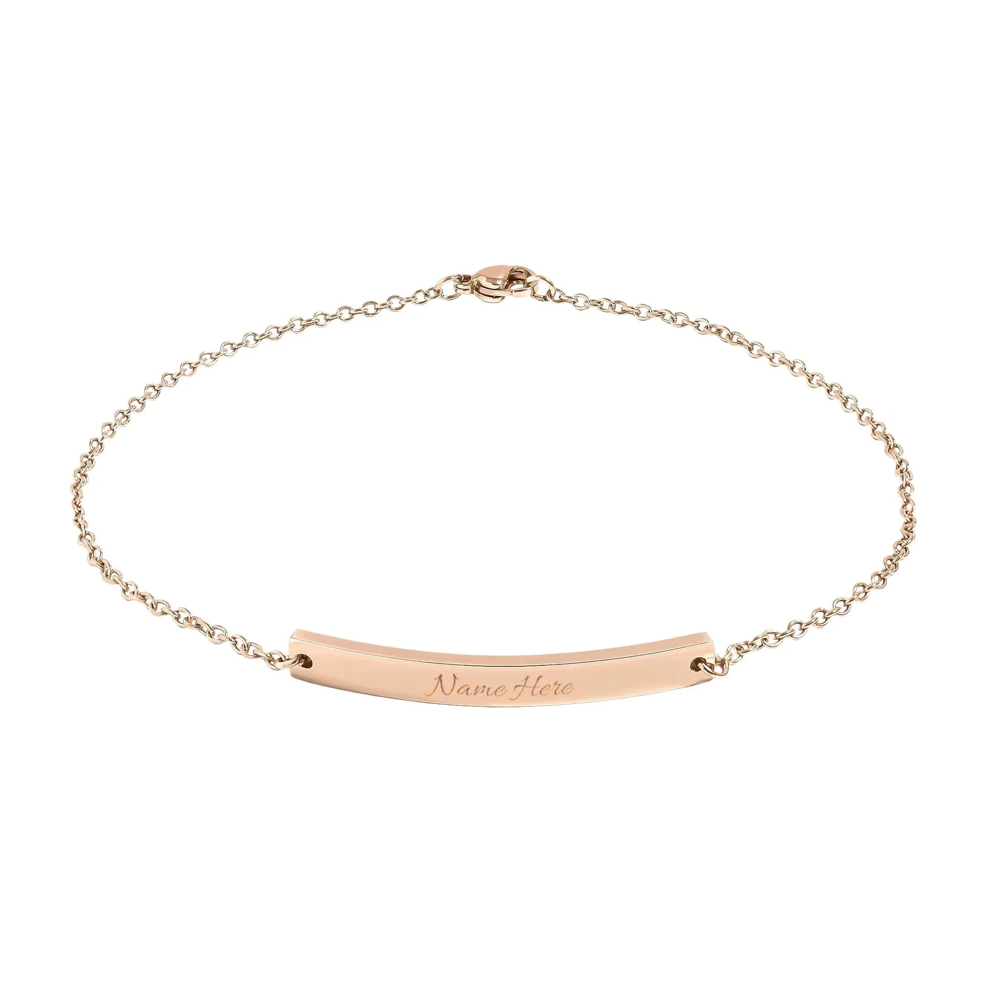 Curved Bar Anklet (Engraving) - Billien