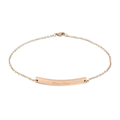 Curved Bar Anklet (Engraving) - Billien