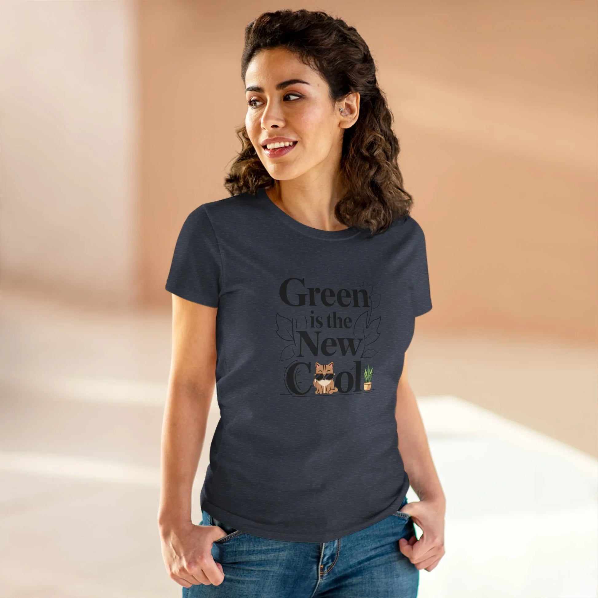 Green Is The New Cool Women Cotton Tshirt - Billien