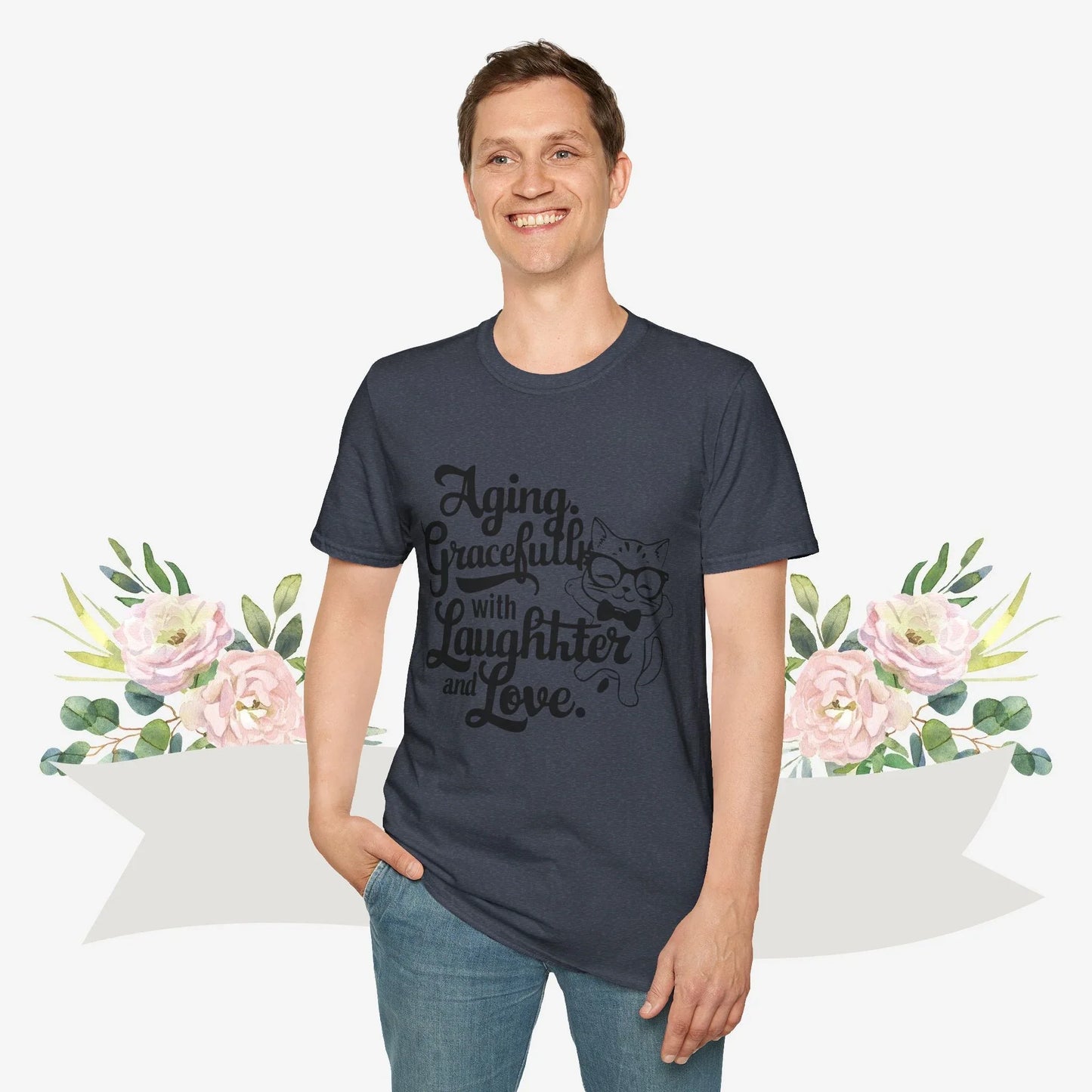 Aging Gracefully With Laughter and Love Cotton Men Tee - Billien