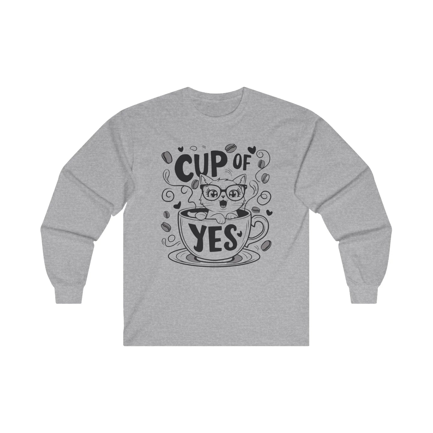 Cup Of Yes Cotton Long Sleeve Tshirt - Billien
