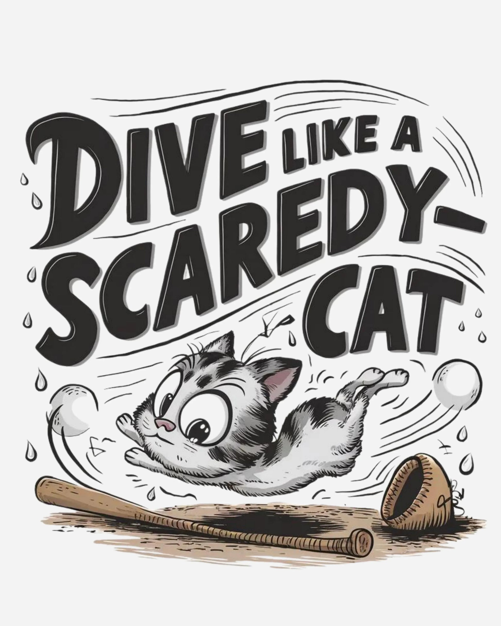 Dive Like Scaredy Cat Cotton Tshirt - Billien