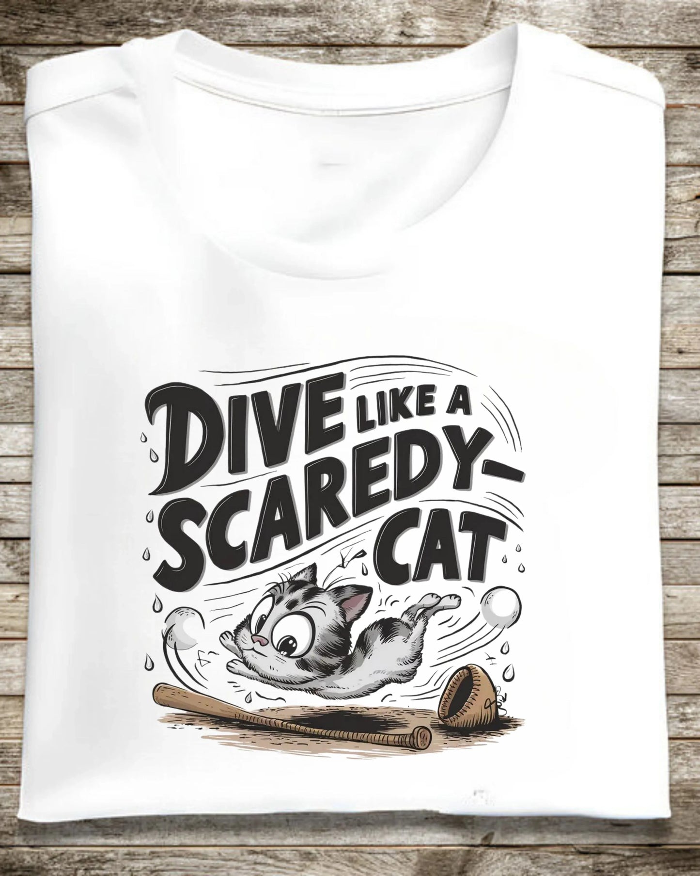 Dive Like Scaredy Cat Cotton Tshirt - Billien