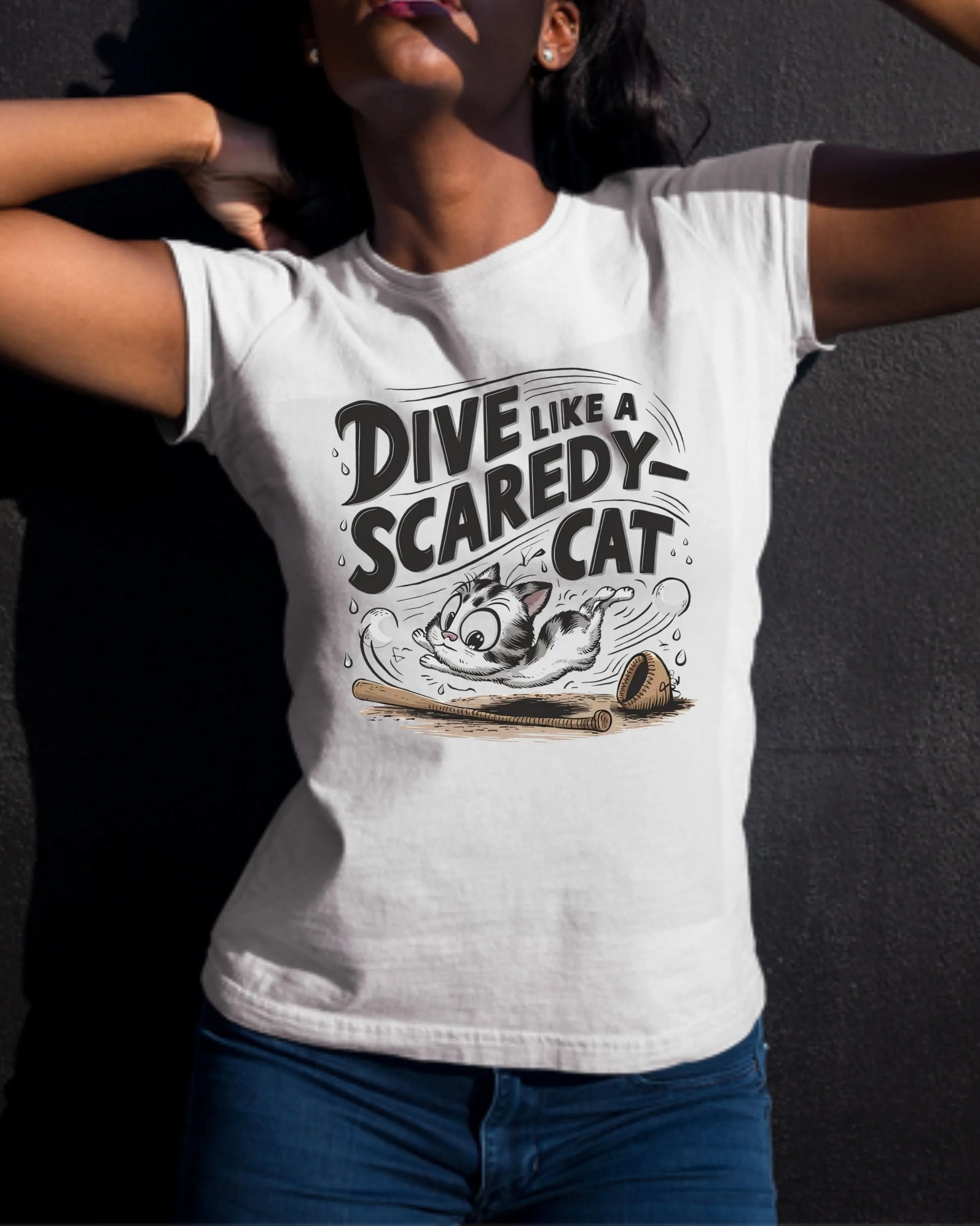 Dive Like Scaredy Cat Cotton Tshirt - Billien