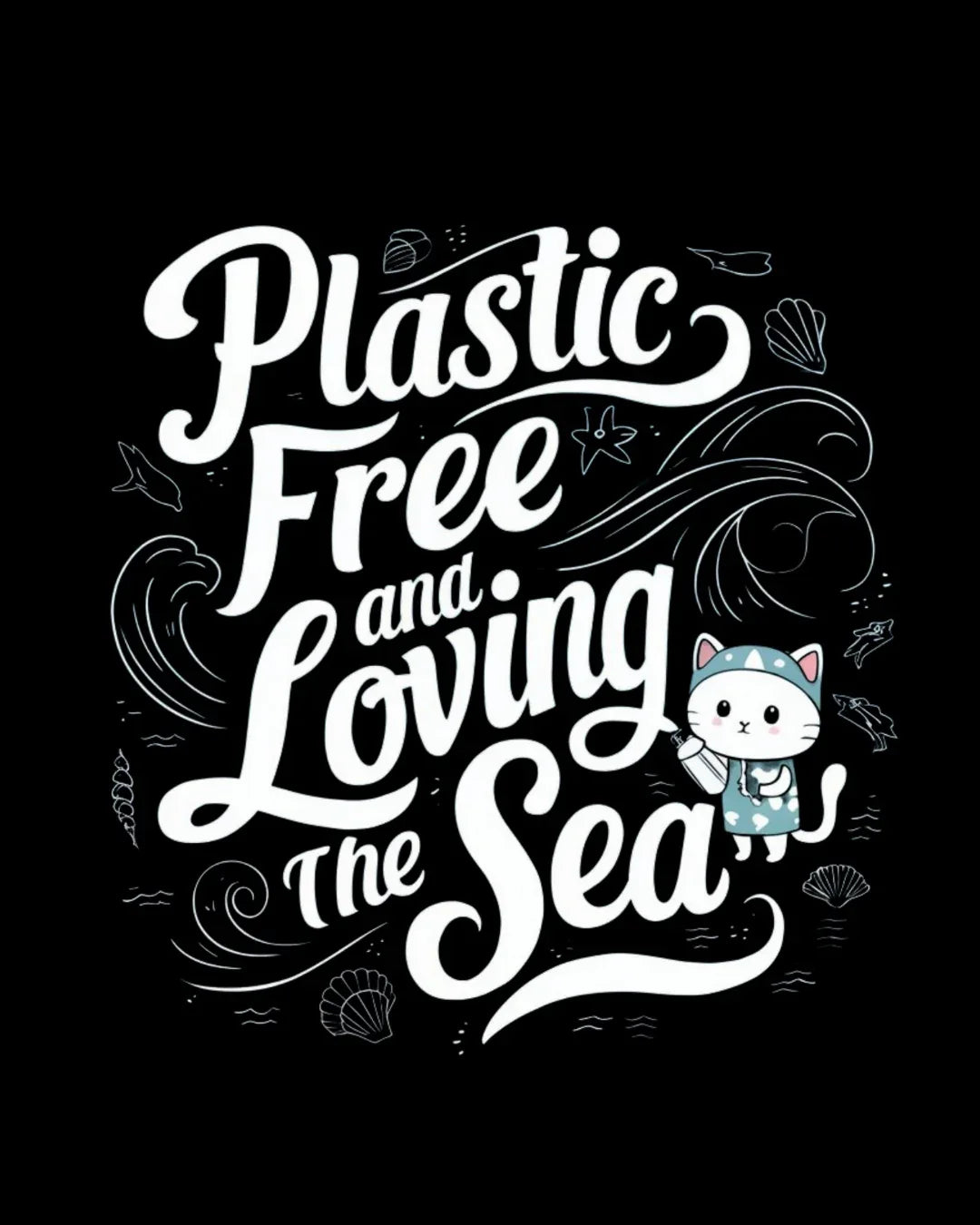 Plastic Free & Loving Sea Cotton T-Shirt - Billien