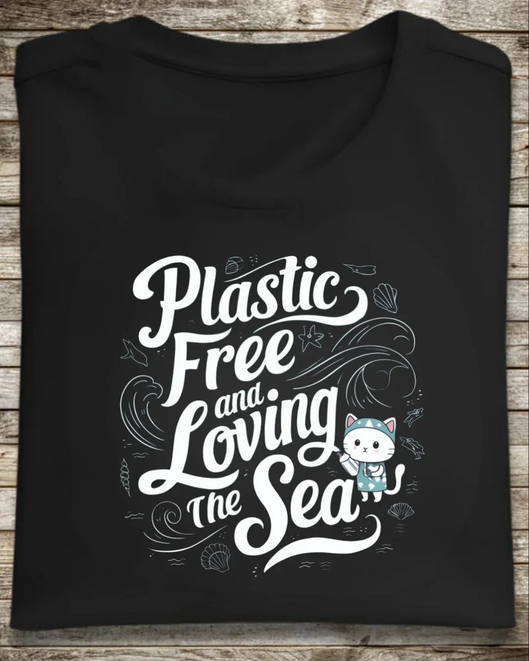 Plastic Free & Loving Sea Cotton T-Shirt - Billien