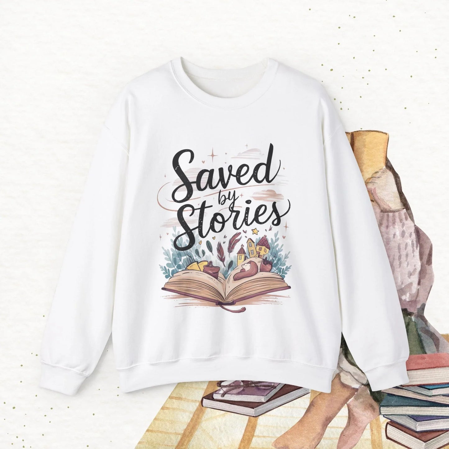 Saved By Stories Ultra Cotton Crewneck Sweatshirt - Billien