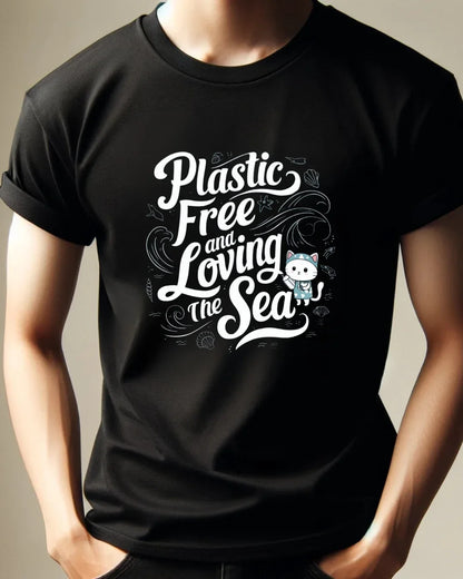 Plastic Free & Loving Sea Cotton T-Shirt - Billien