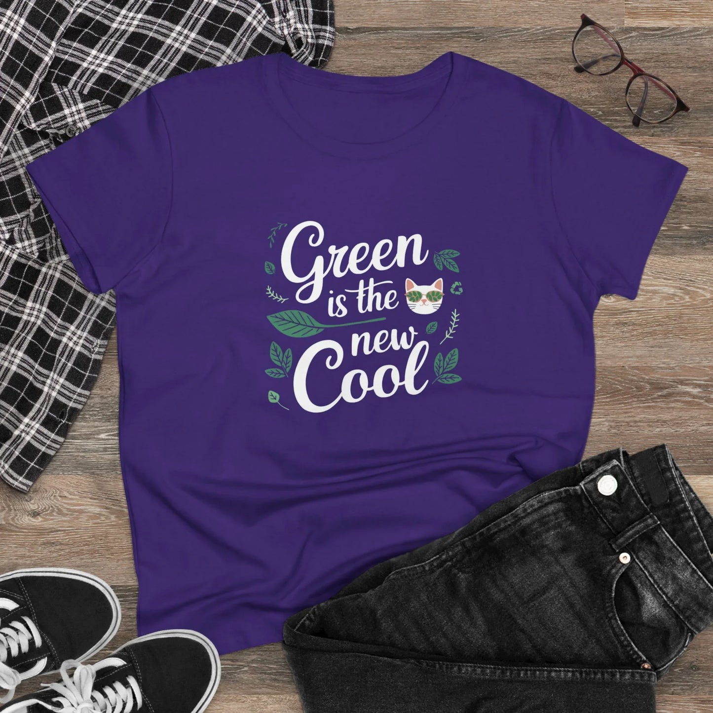 Green Is The New Cool Cotton Women Tshirt - Billien