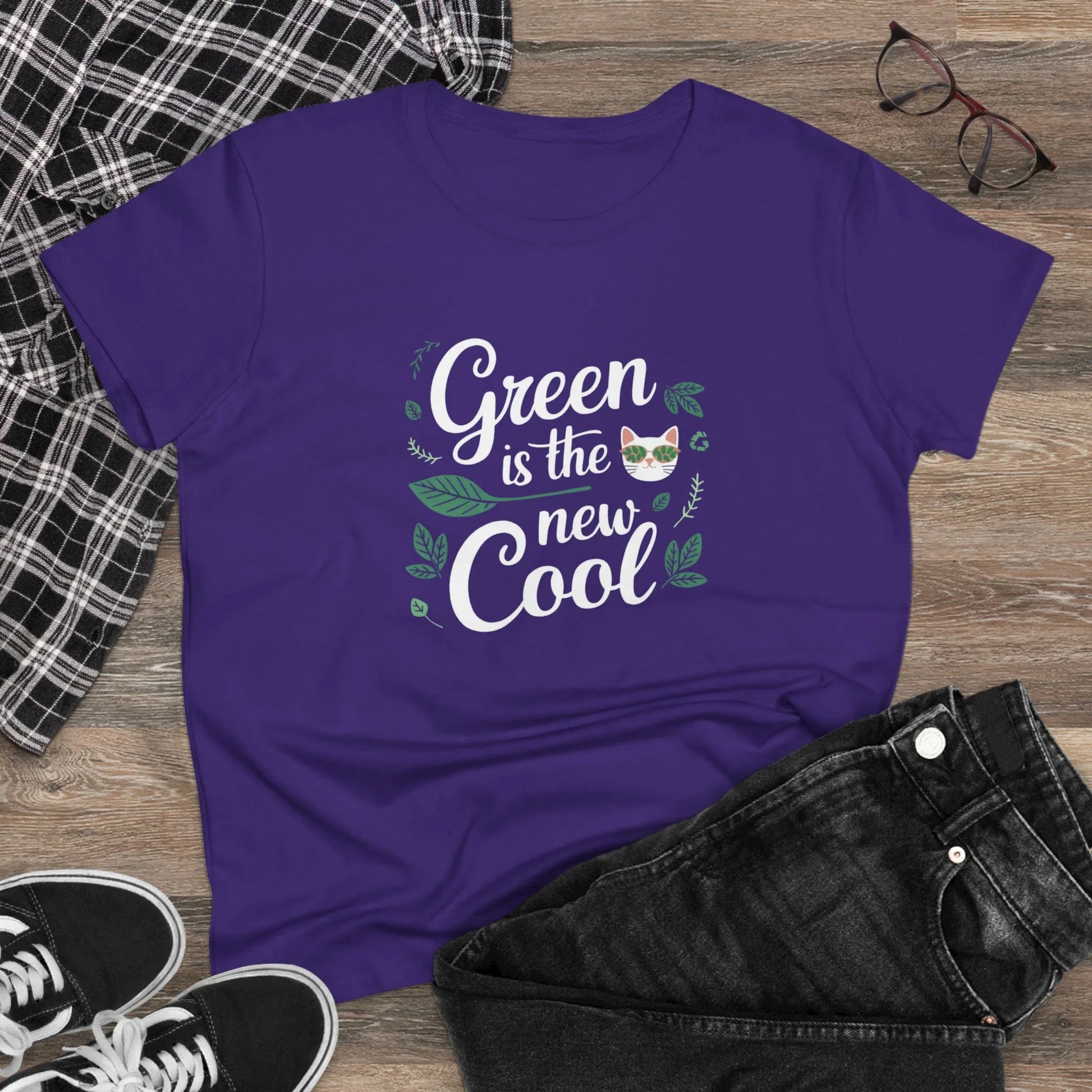 Green Is The New Cool Cotton Women Tshirt - Billien