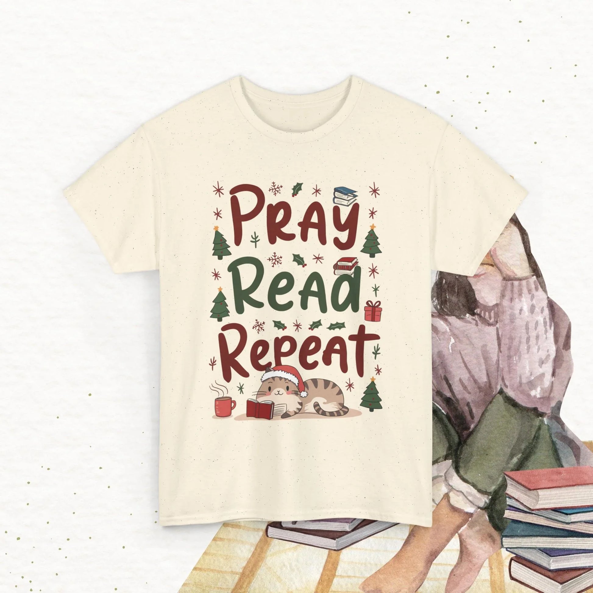 Pray Read Repeat Cotton Tshirts - Billien