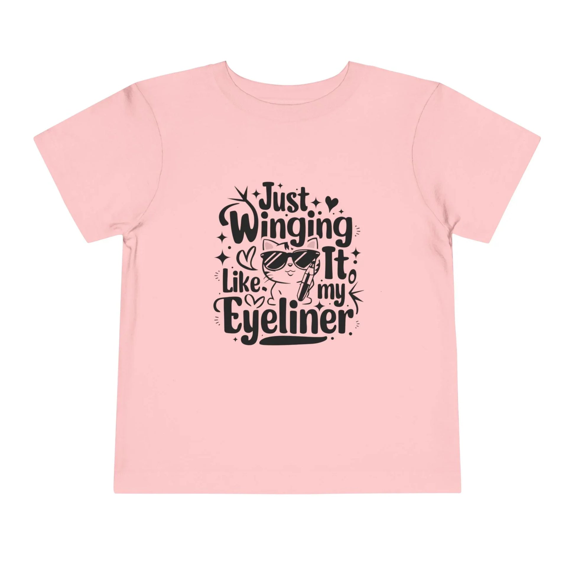 Just Winging it Like My Eyeliner Toddler Cotton T-Shirts - Billien